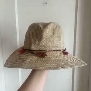Capelli Straw Sun Hat with Pom Poms